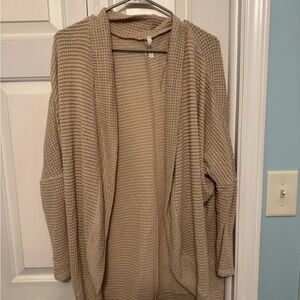 My Story Beige Open-Front Cardigan